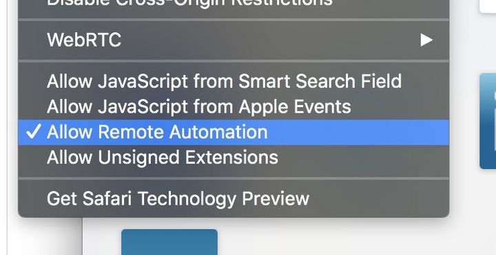 options to click to enable remote execution